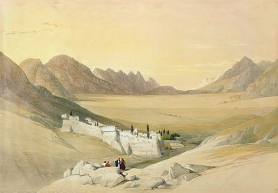 The Convent of St. Catherine, Mount Sinai, looking towards the Plain of the Encampment, February 21st 1839, plate 116 from Volume III of 